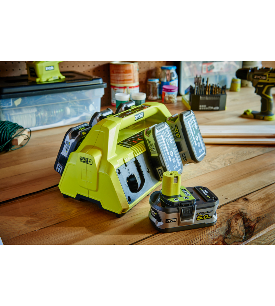 CARICABATTERIE SEQUENZIALE RYOBI "RC18627" 6 POSTAZIONI 18V