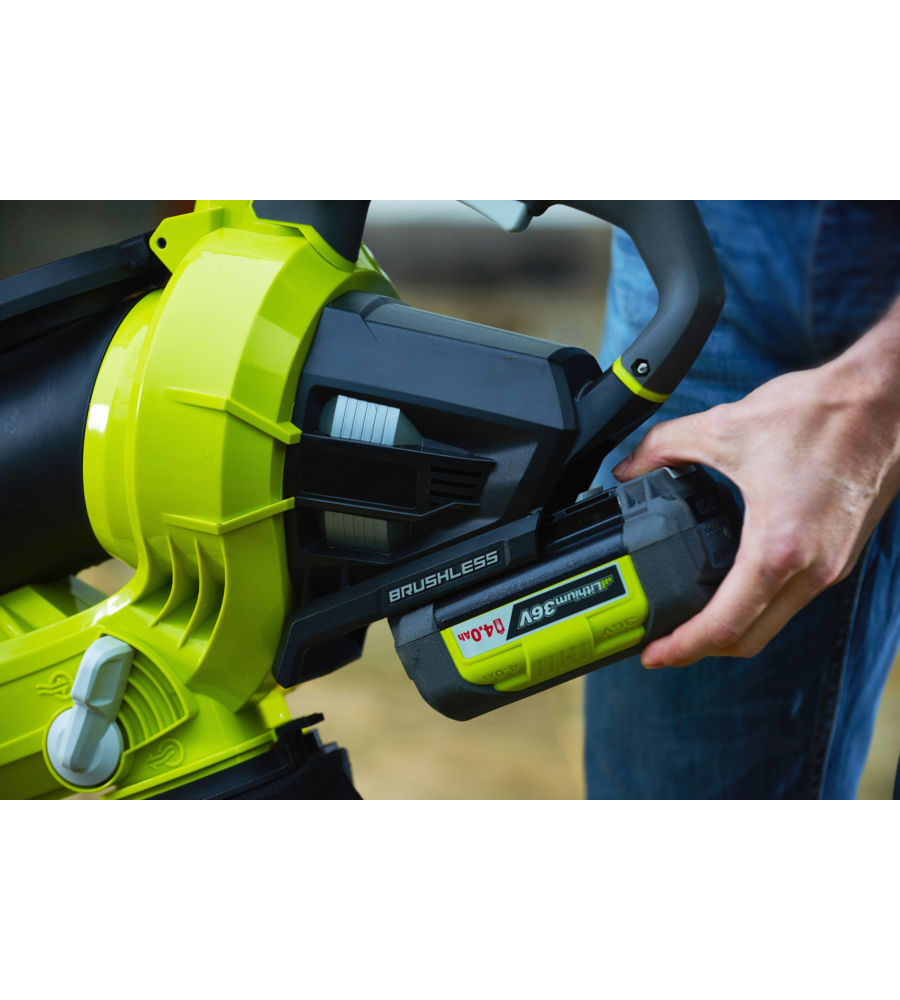 SOFFIATORE E ASPIRATORE A BATTERIA RYOBI "RBV36B"  36V, SOLO CORPO MACCHINA