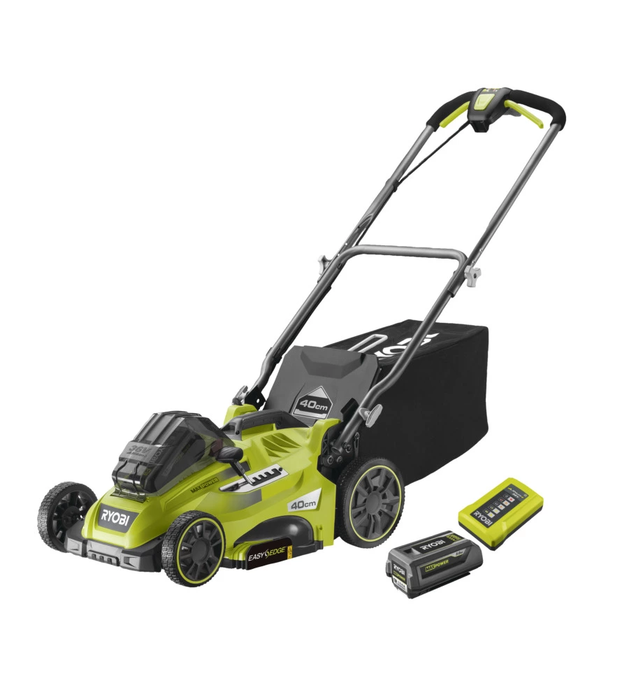 TAGLIAERBA A BATTERIA TRAZIONATO RYOBI "RLM36X41H50PG" TAGLIO 40 CM 36V, BATTERIA 5.0 AH INCLUSA