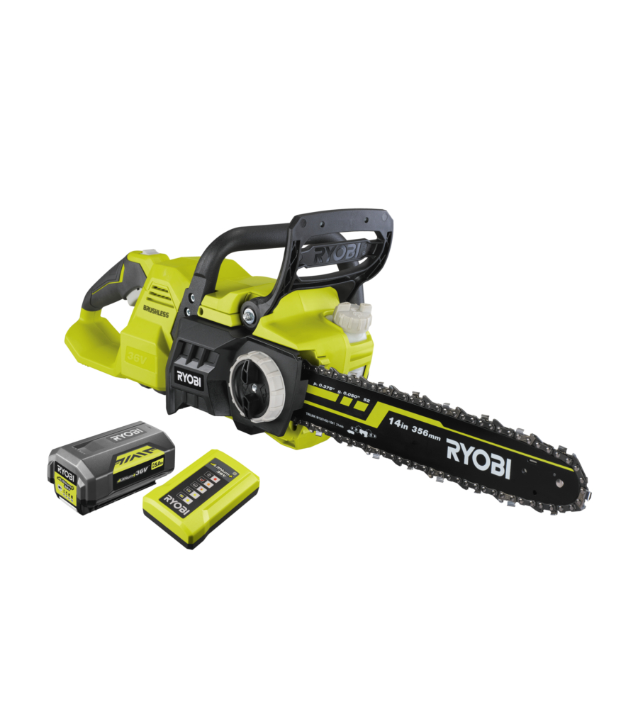 MOTOSEGA A BATTERIA RYOBI "RY36CSX35A-0" BARRA OREGON 35 CM 36V BATTERIA 5AH INCLUSA