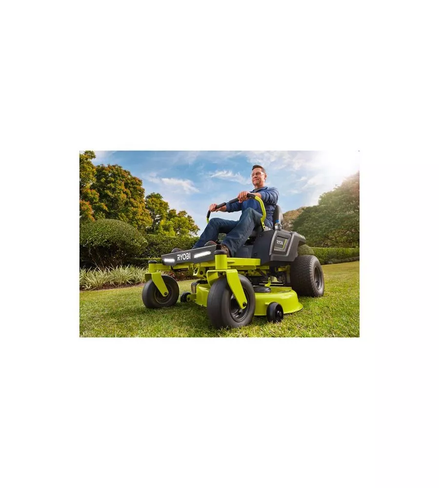 TRATTORINO TAGLIAERBA A BATTERIA RYOBI "ZTR480EX" TAGLIO 106 CM 48V -  RAGGIO ZERO CON SCARICO LATERALE