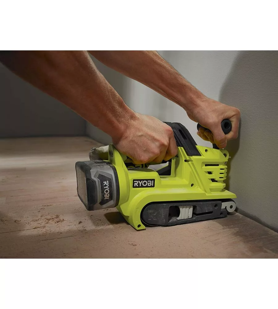 LEVIGATRICE A NASTRO A BATTERIA RYOBI "R18BS-0" 18V 76X457 MM, SOLO CORPO MACCHINA