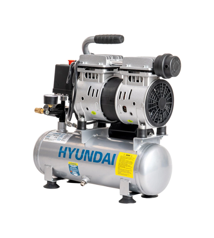 COMPRESSORE ARIA PORTATILE SILENZIATO HYUNDAI 6L 1HP - COD. 65712