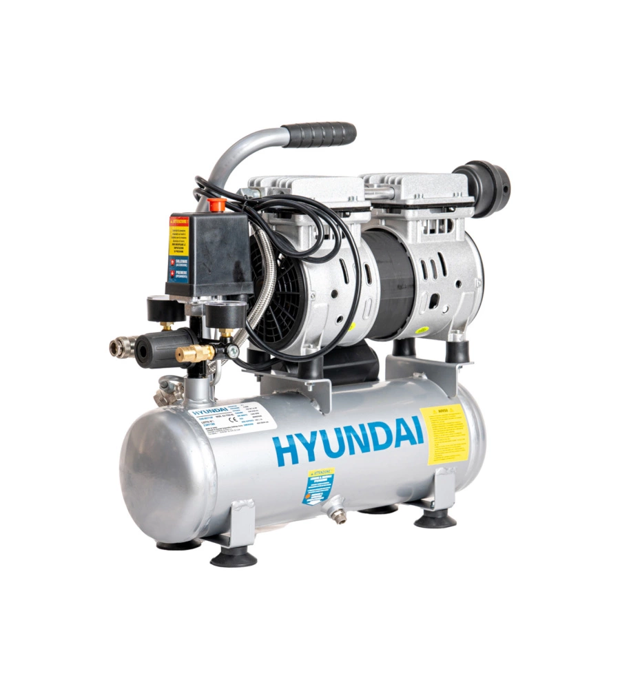 COMPRESSORE ARIA PORTATILE SILENZIATO HYUNDAI 6L 1HP - COD. 65712
