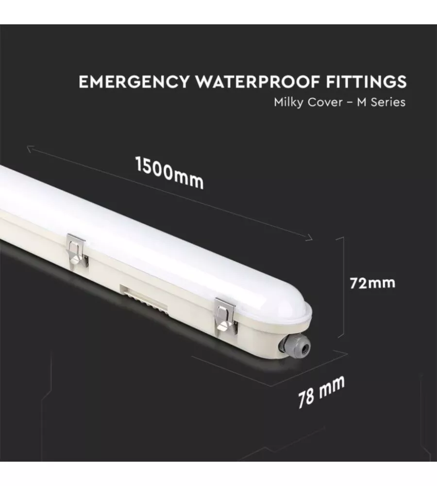 PLAFONIERA LED IMPERMEABILE 4000K 48W 1,5M