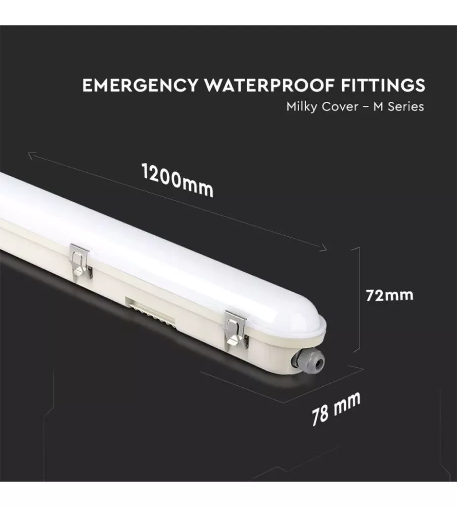 PLAFONIERA LED CON CHIP SAMSUNG IMPERMEABILE 6500K 36W, 120 CM