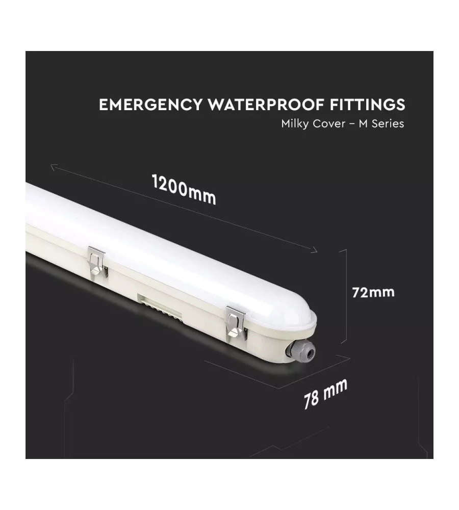 PLAFONIERA LED CON CHIP SAMSUNG IMPERMEABILE 4000K 36W, 120CM