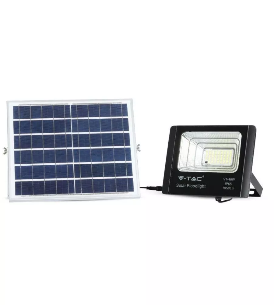 FARO LED CON PANNELLO SOLARE E TELECOMANDO 6000K, 16W