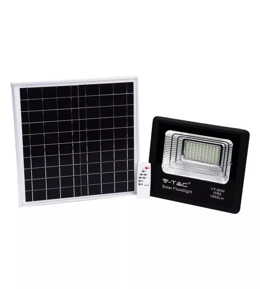 FARO LED CON TELECOMANDO E PANNELLO SOLARE 4000K, 20W