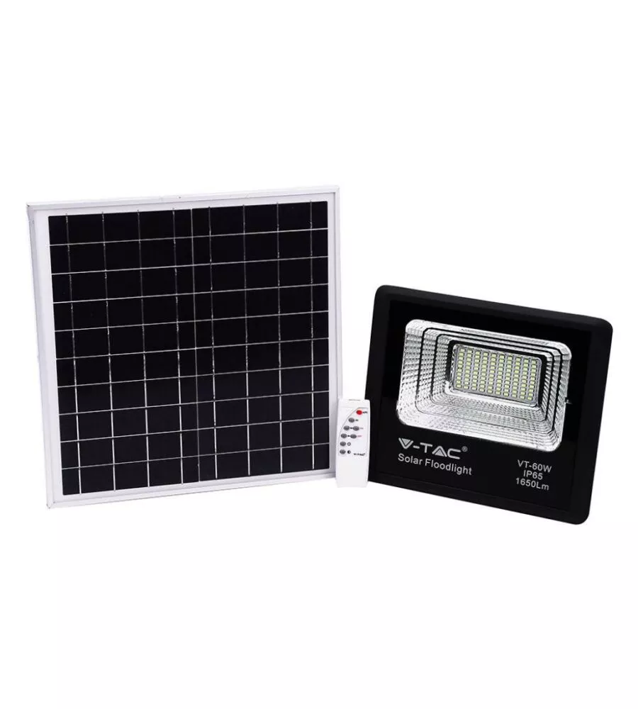 FARO LED CON PANNELLO SOLARE E TELECOMANDO 6000K, 20W