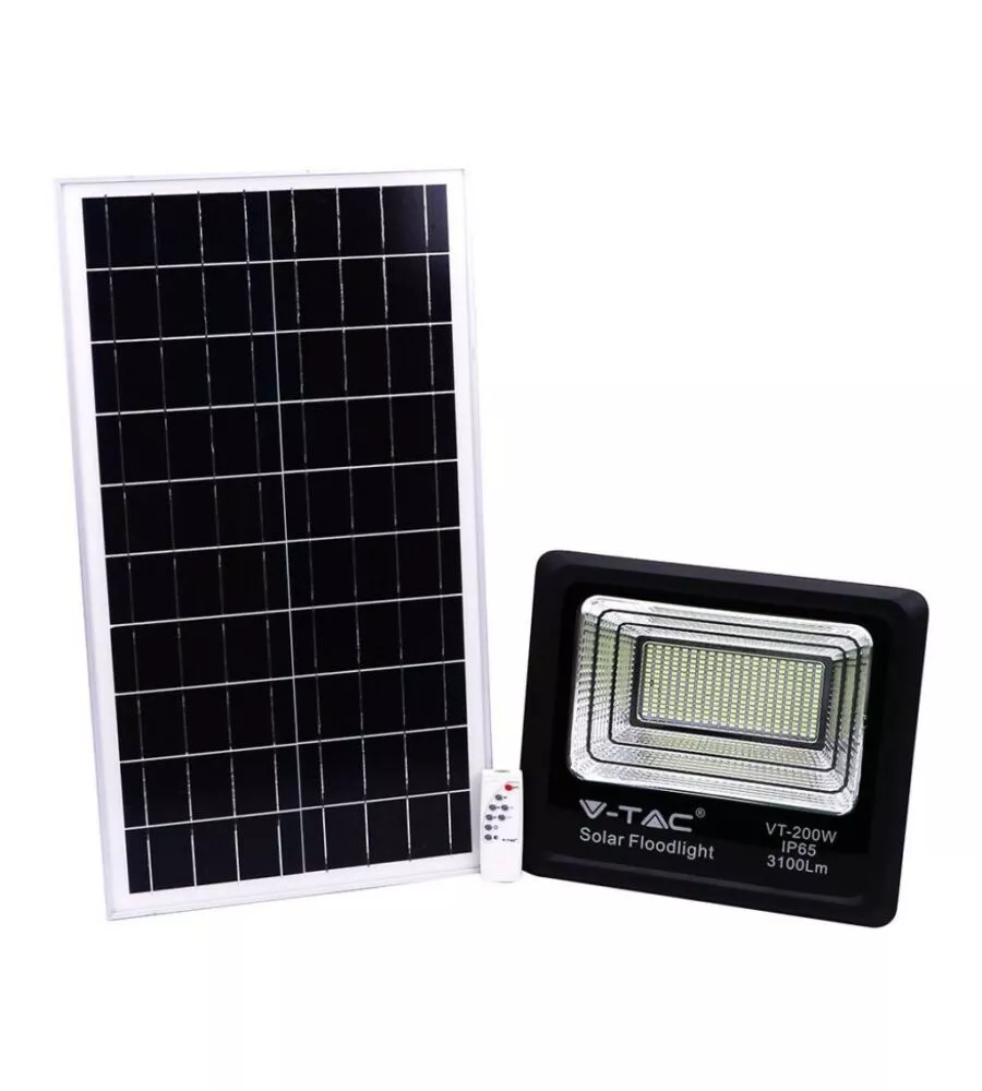 FARO LED CON TELECOMANDO E PANNELLO SOLARE 4000K, 40W