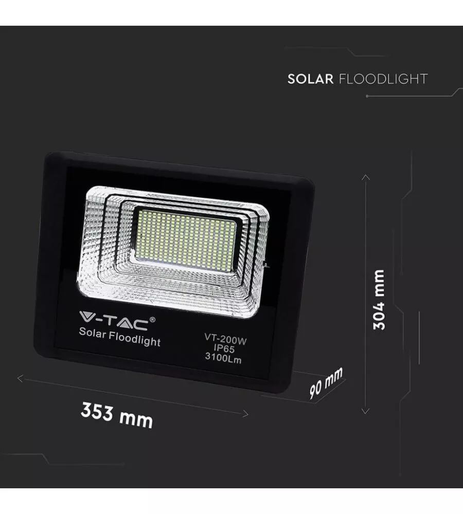 FARO LED CON TELECOMANDO E PANNELLO SOLARE 4000K, 40W