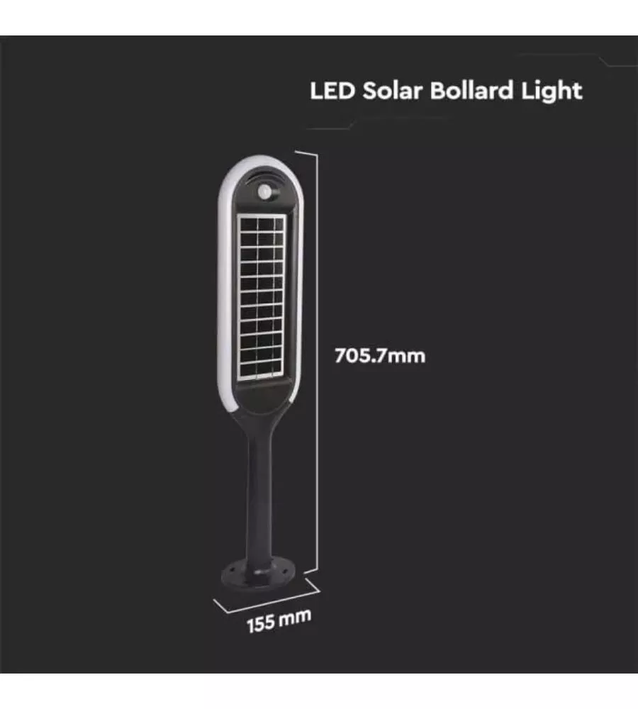 PIANTANA SOLARE LED DA GIARDINO BIANCA E NERA 4000K, 5W