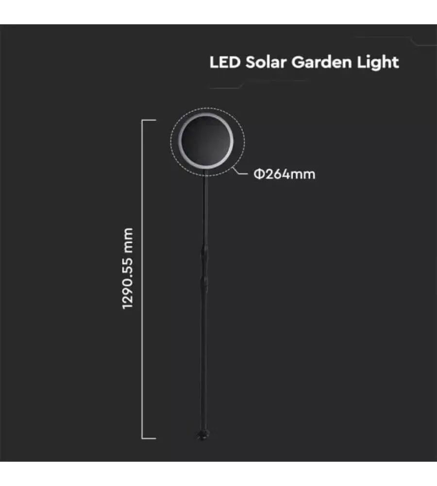 PIANTANA SOLARE LED DA ESTERNO 4000K, 8W