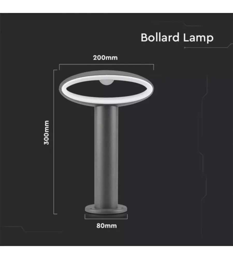 LAMPADA LED DA GIARDINO GRIGIA 3000K, 9W