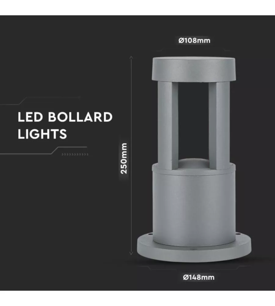 LAMPADA LED DA GIARDINO GRIGIO H25 CM 4000K, 10W
