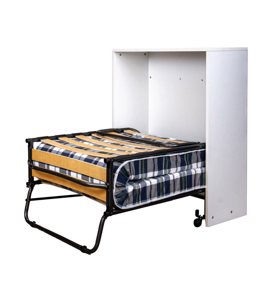 MOBILE LETTO ESTRAIBILE A SCOMPARSA CON RETE E MATERASSO 80X190 CM