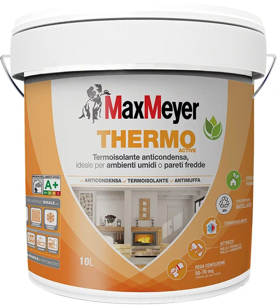 PITTURA TERMOISOLANTE MAX MEYER "THERMO ACTIVE A+" BIANCO 10 LT