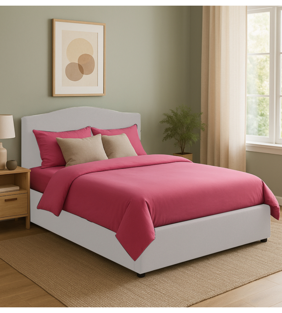 LETTO MATRIMONIALE CONTENITORE "HILL" PERLA 160X190 CM