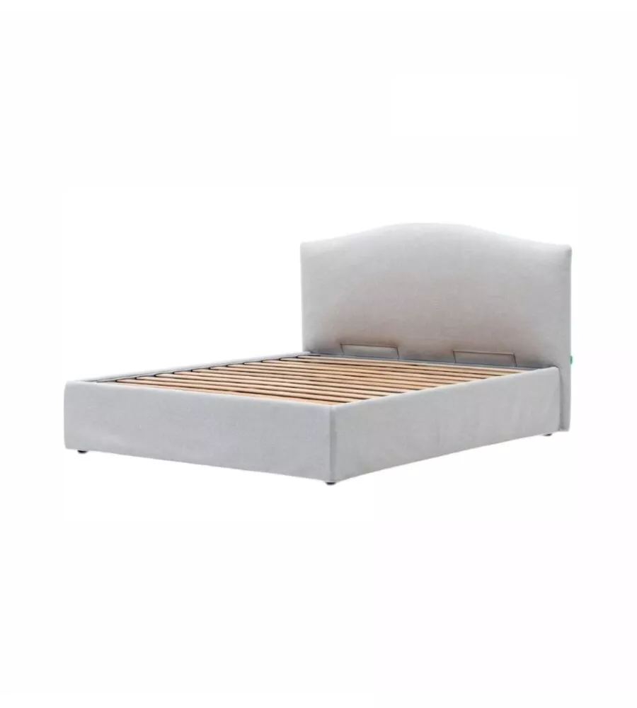 LETTO MATRIMONIALE CONTENITORE "HILL" PERLA 160X190 CM