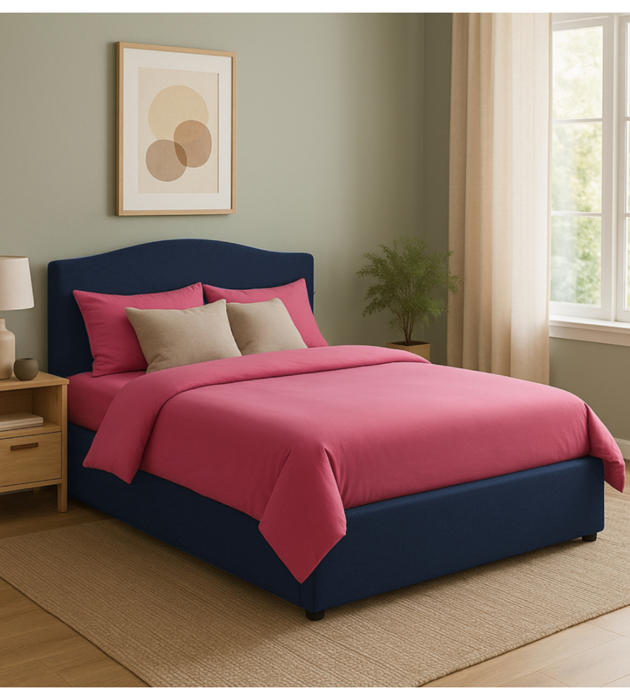 LETTO MATRIMONIALE CONTENITORE "HILL" BLU 160X190 CM