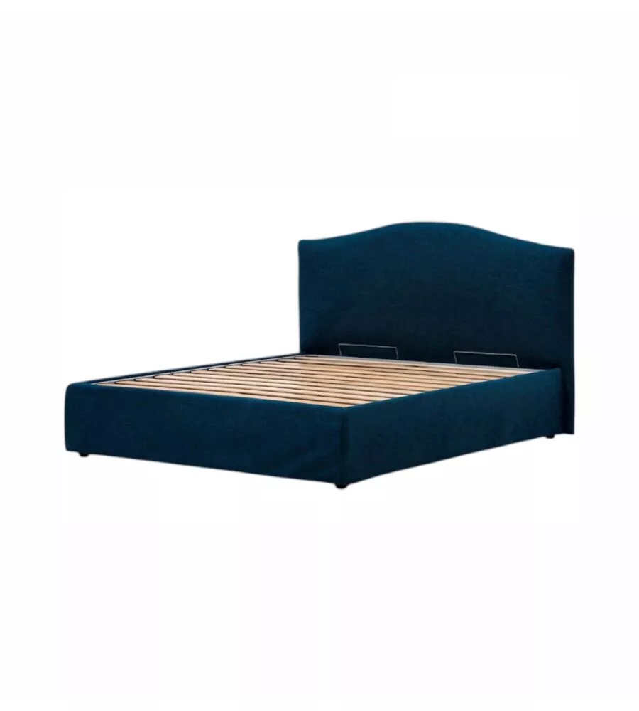 LETTO MATRIMONIALE CONTENITORE "HILL" BLU 160X190 CM