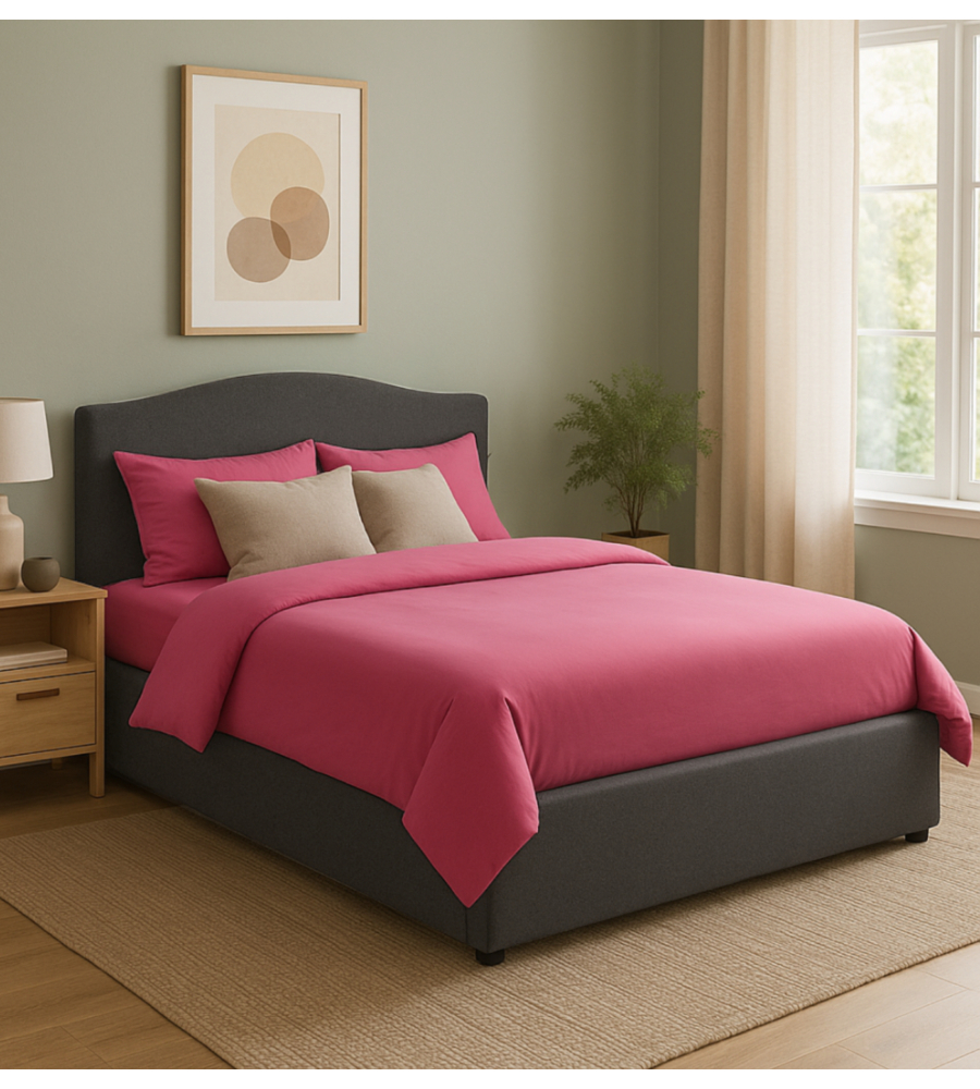 LETTO MATRIMONIALE CONTENITORE "HILL" GRIGIO 160X190 CM