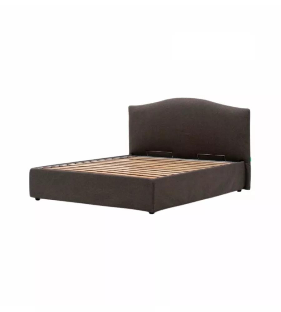 LETTO MATRIMONIALE CONTENITORE "HILL" GRIGIO 160X190 CM