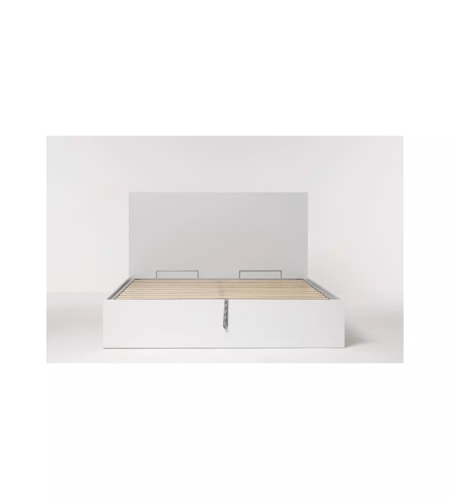 Letto matrimoniale con contenitore "Hi box" bianco 160x190 cm