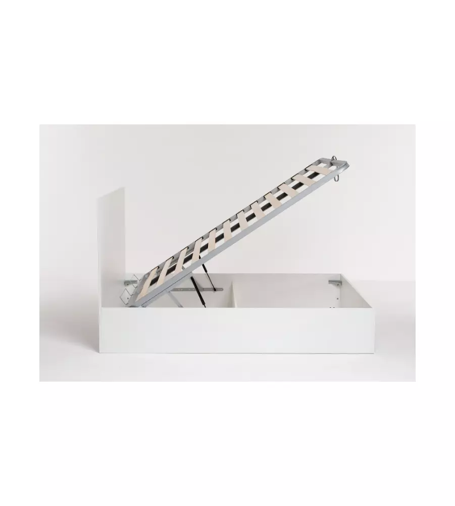 Letto matrimoniale con contenitore "Hi box" bianco 160x190 cm