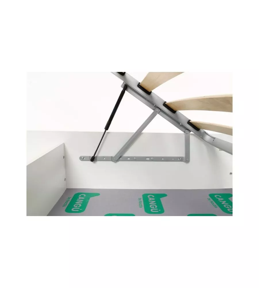Letto singolo testata con contenitore  "Hi Box" bianco 90x190 cm