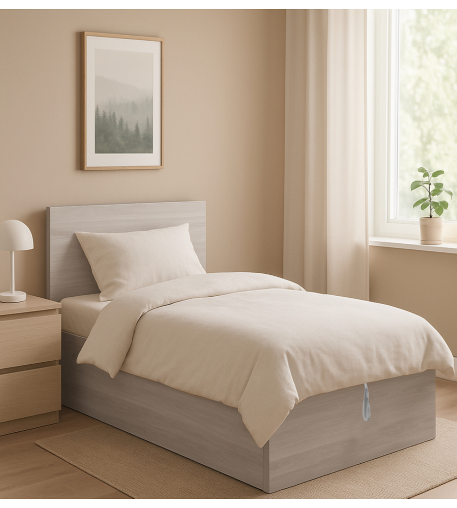 LETTO SINGOLO CONTENITORE "HI BOX" OLMO NATURALE 90X190 CM
