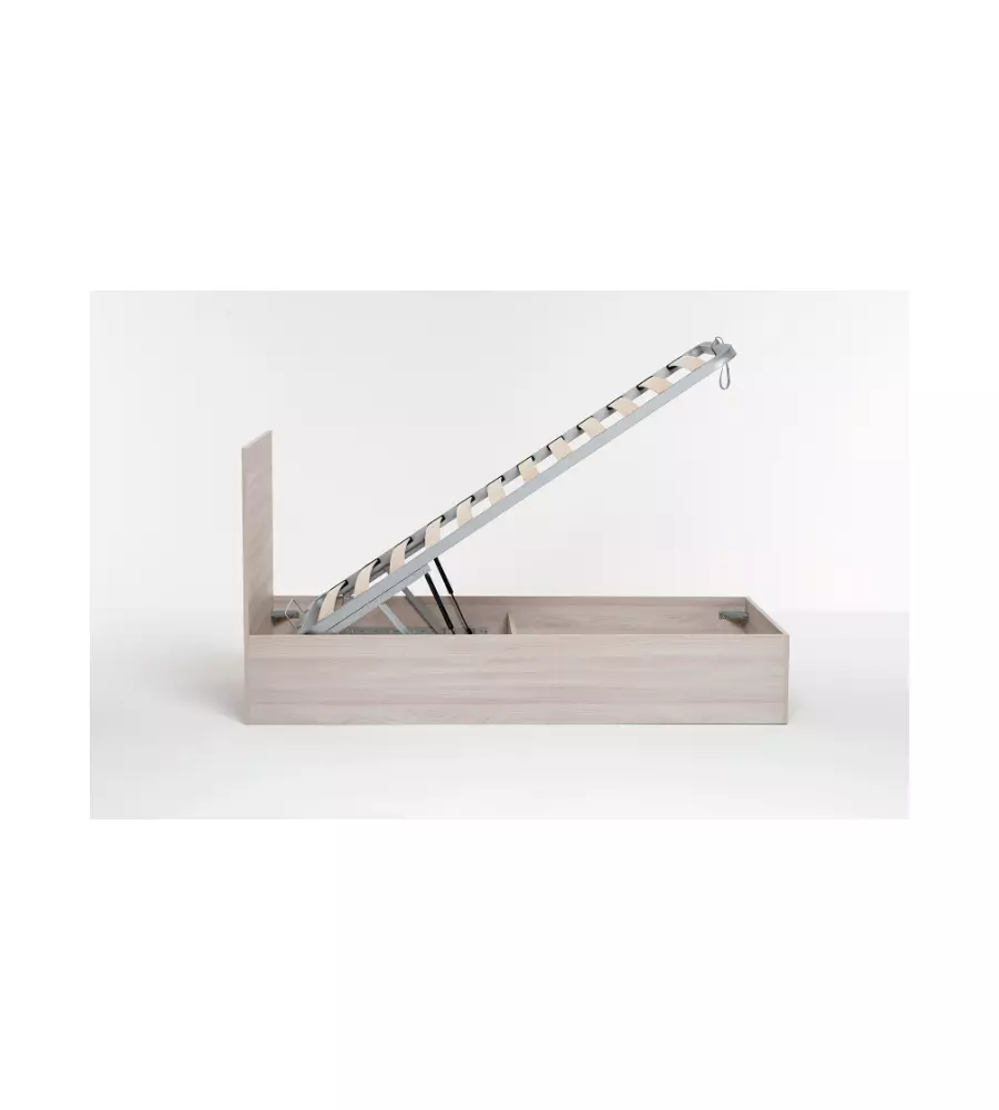 Letto singolo testata con contenitore  "Hi Box" olmo 90x190 cm