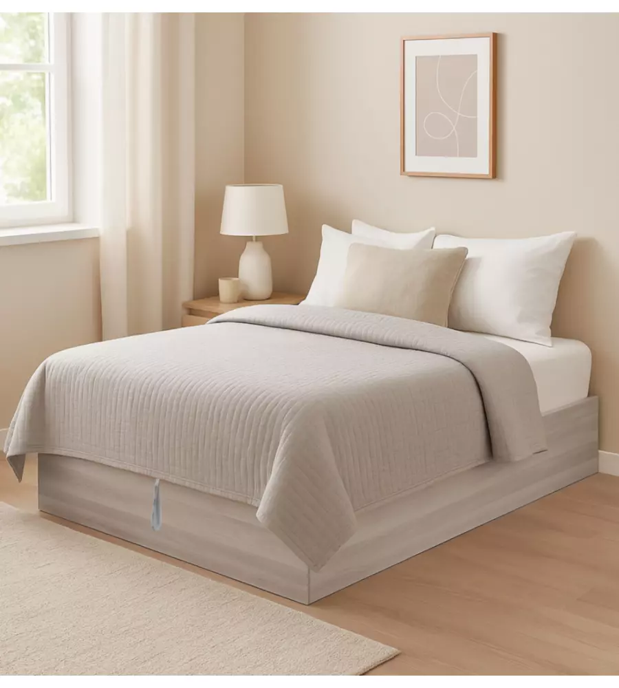 Letto una piazza e mezza con contenitore "Bed Box" olmo naturale 120x190 cm