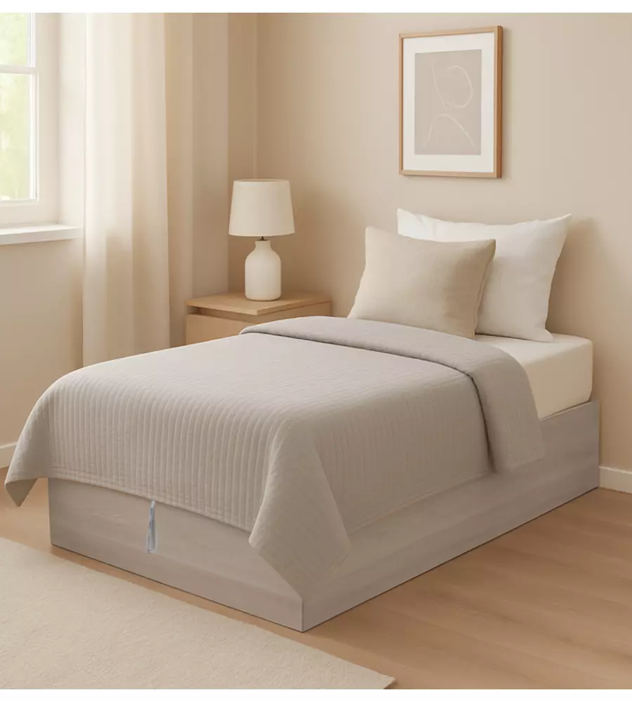 Letto singolo con contenitore "Bed Box" olmo naturale 90x190 cm