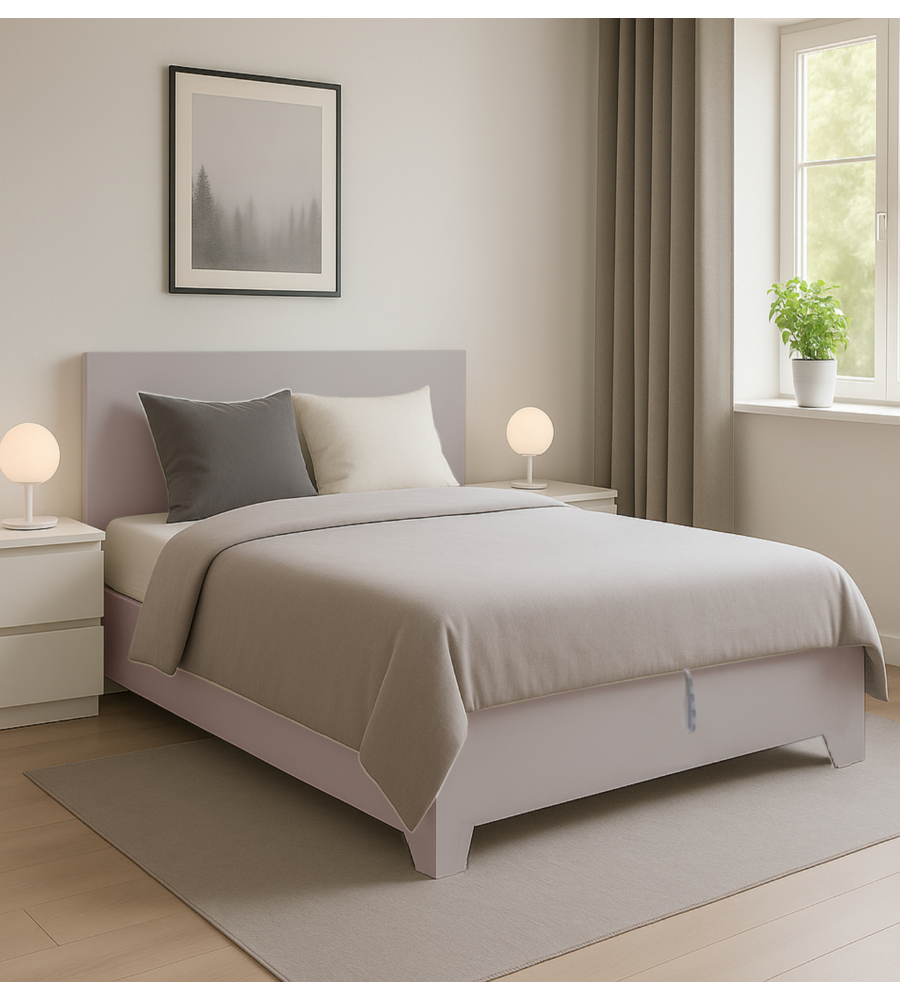 LETTO MATRIMONIALE CONTENITORE CON PIEDINI "HI BOX" OLMO NATURALE 160X190 CM