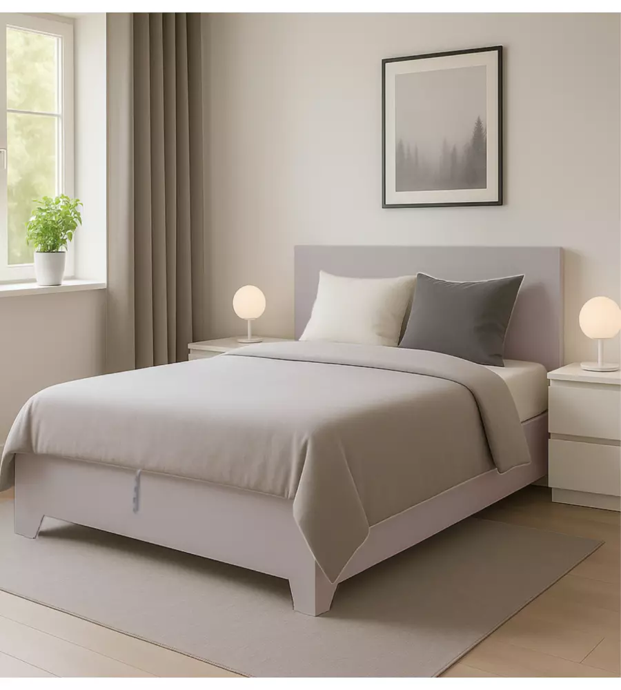 Letto matrimoniale con contenitore e piedini "Hi Box" olmo naturale 160x190 cm