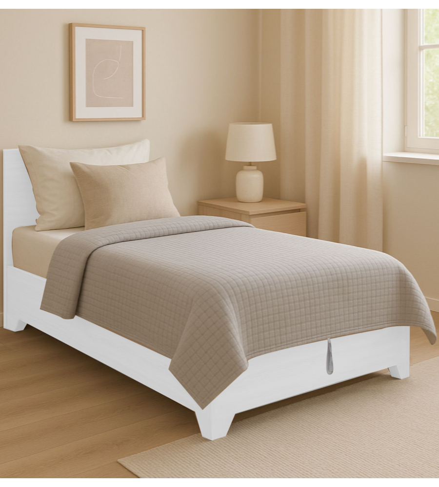 LETTO PIAZZA E MEZZA CONTENITORE CON PIEDINI "HI BOX" BIANCO 120X190 CM