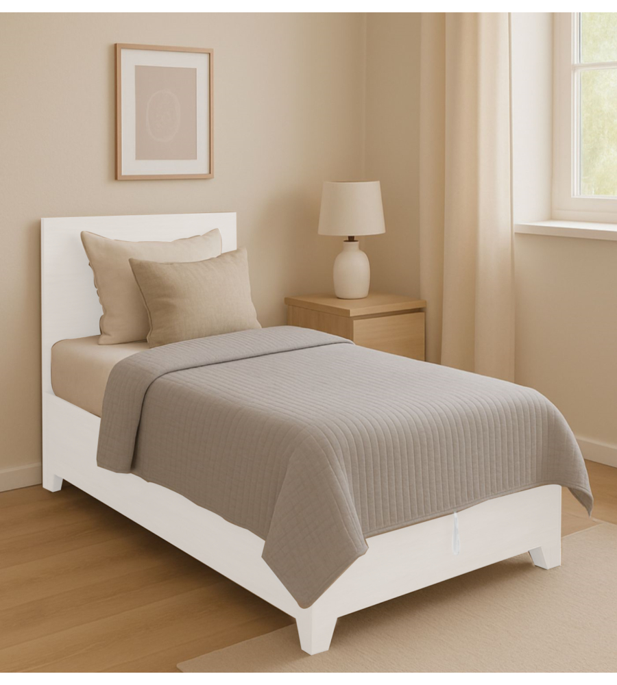 LETTO SINGOLO CONTENITORE CON PIEDINI "HI BOX" BIANCO 90X190 CM