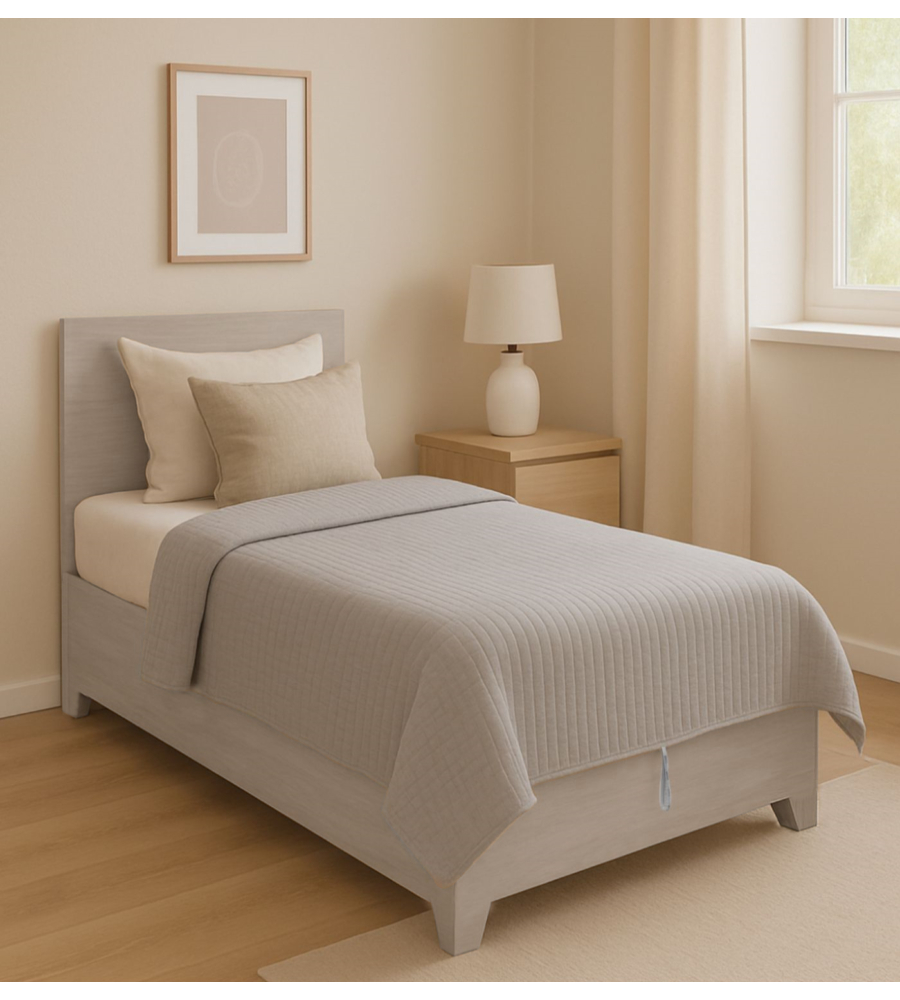 LETTO SINGOLO CONTENITORE CON PIEDINI "HI BOX" OLMO NATURALE 90X190 CM
