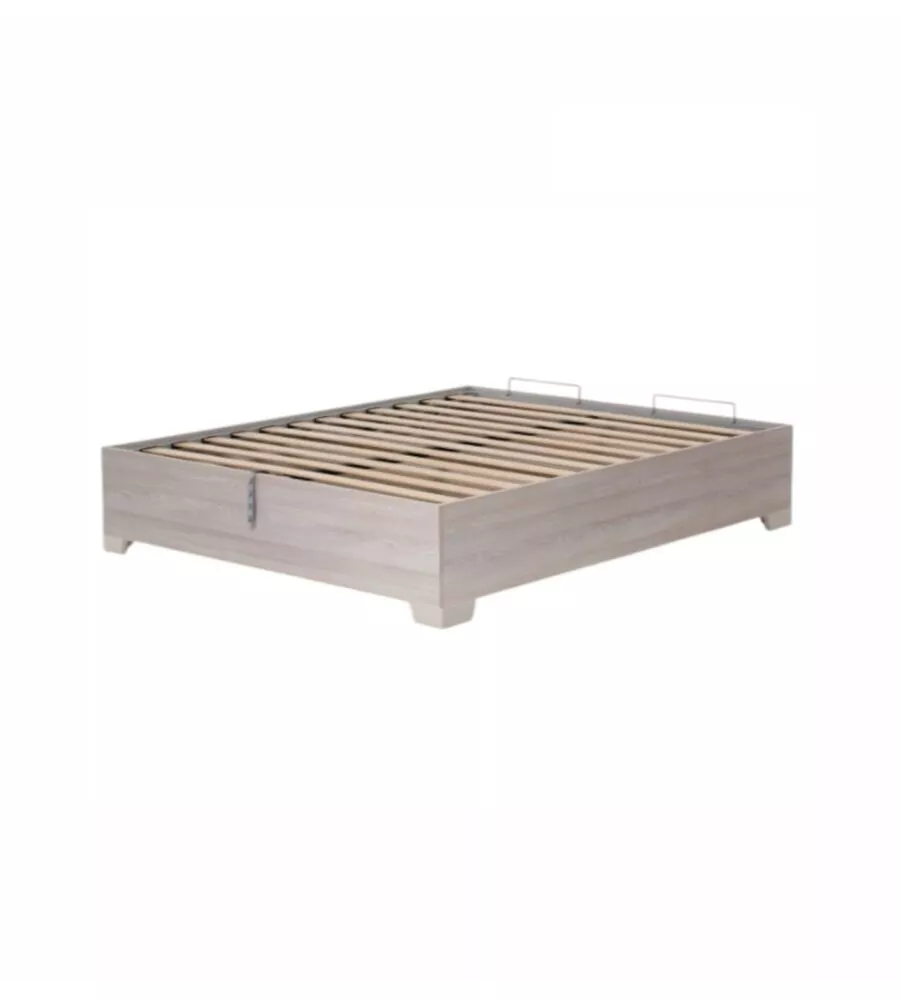 LETTO MATRIMONIALE CONTENITORE CON PIEDINI "BED BOX" OLMO NATURALE 160X190 CM