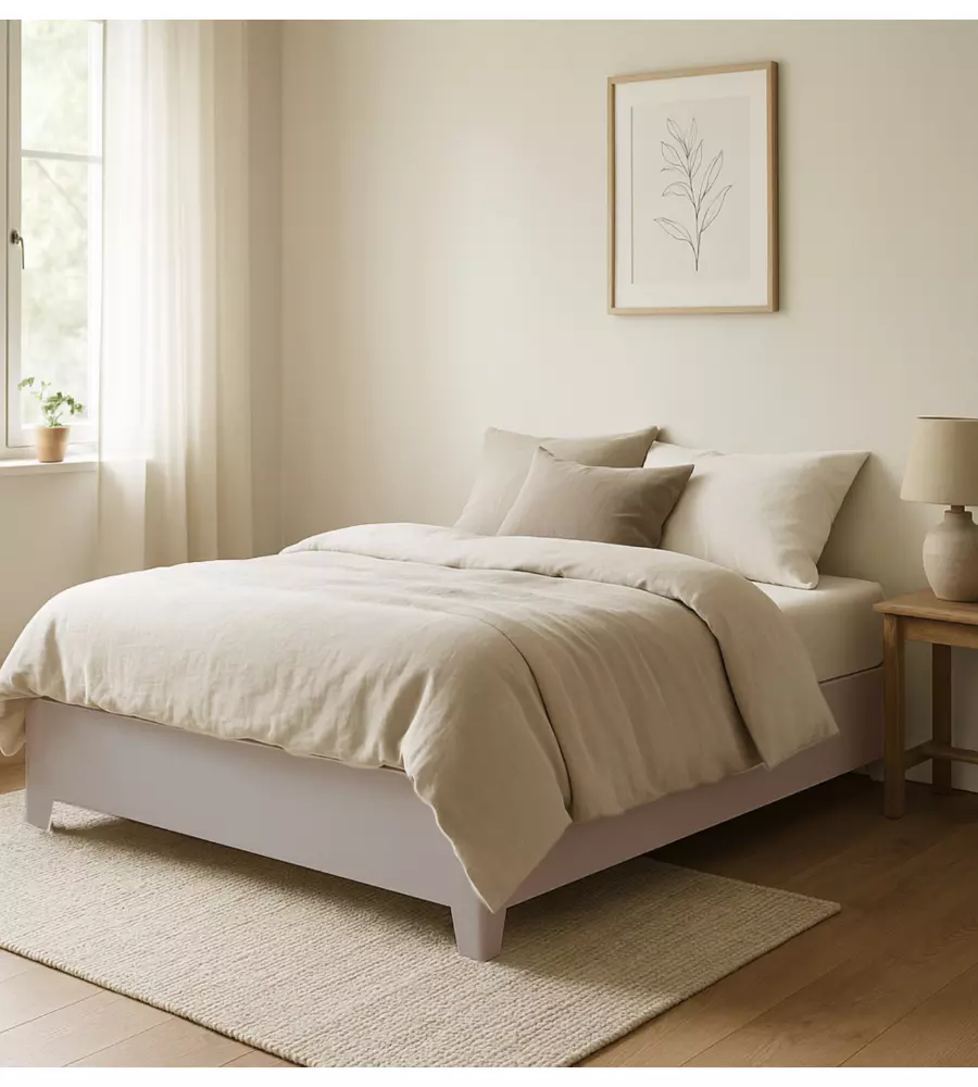 Letto matrimoniale con contenitore e piedini "Bed Box" olmo naturale 160x190 cm