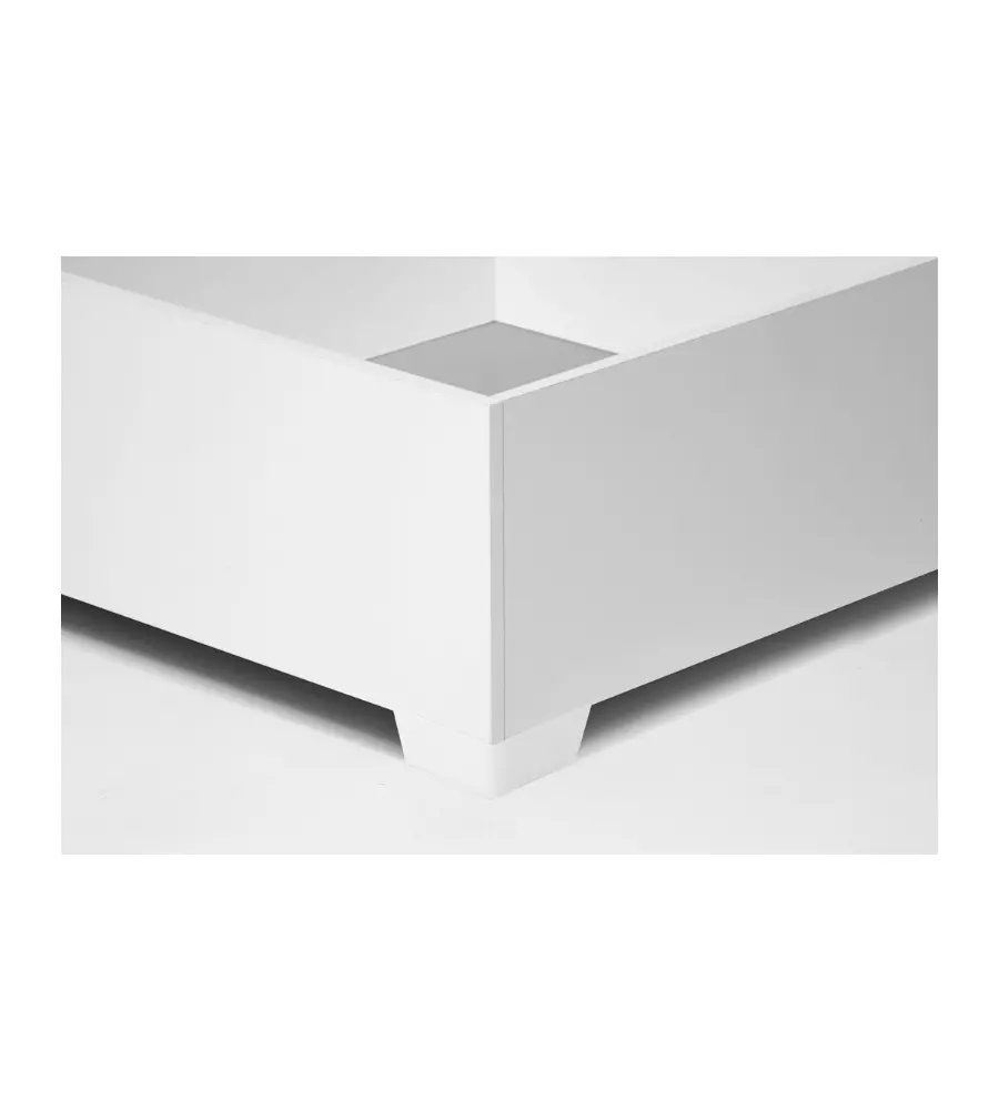 Letto singolo contenitore con piedini "Bed Box" bianco 90x190 cm