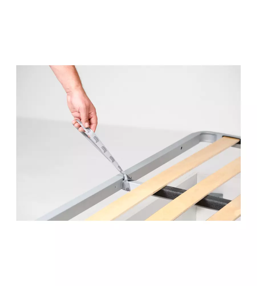 Letto singolo contenitore con piedini "Bed Box" bianco 90x190 cm