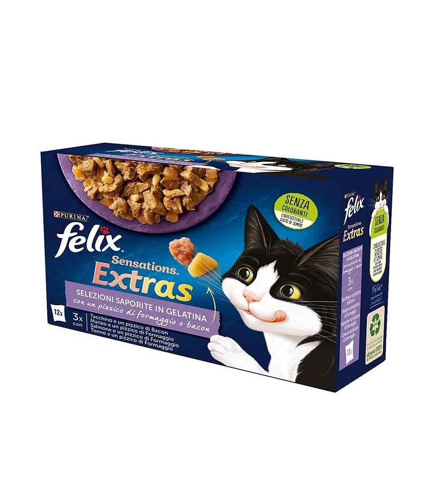 FELIX SENSATIONS EXTRAS SAPORITE, 12X85 GR