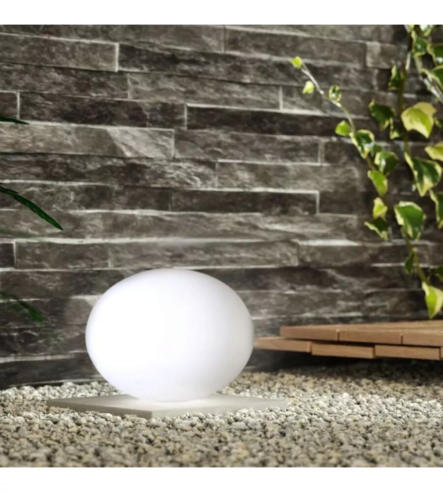 OVALE DECORATIVO DA ESTERNO LUMINOSO LED RGBB RICARICABILE 20X14 CM