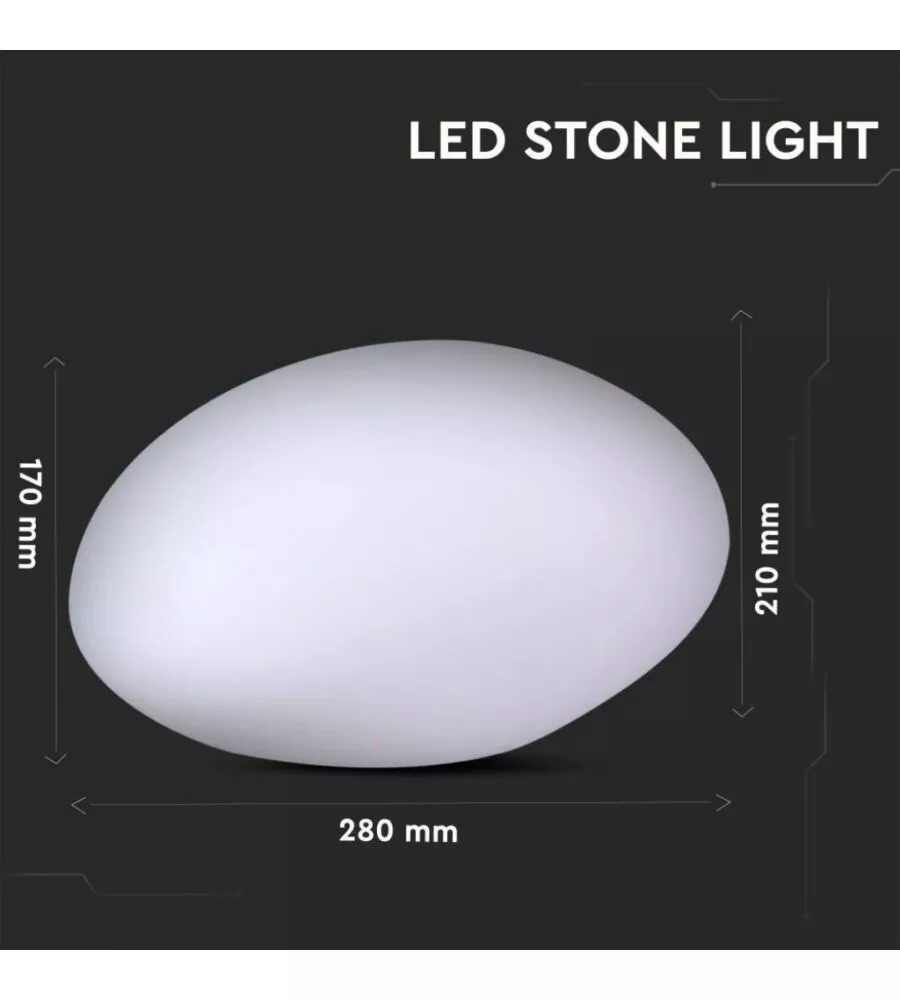 SASSO LUMINOSO DECORATIVO PER ESTERNO LED RGB 28X21X17 CM