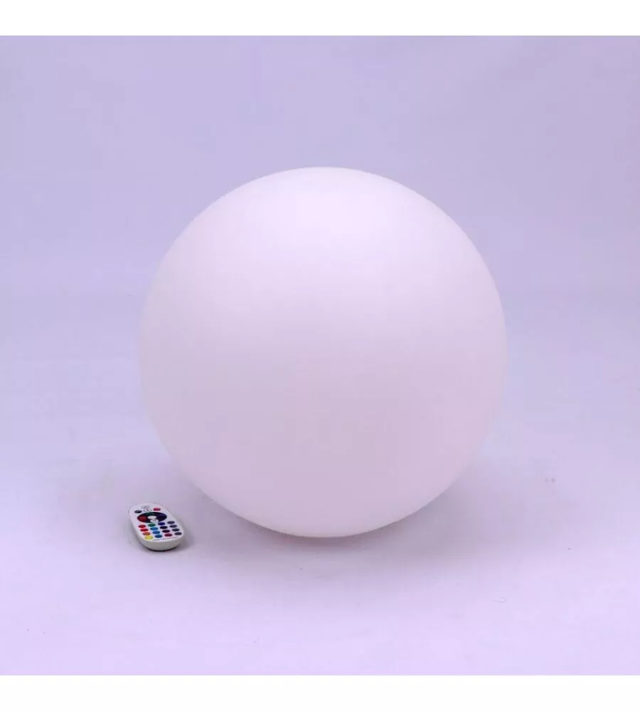 SFERA DECORATIVA DA ESTERNO LUMINOSA ED RGB RICARICABILE 40X40X39 CM