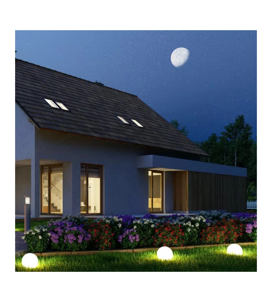 SFERA DECORATIVA DA ESTERNO LUMINOSA ED RGB RICARICABILE 40X40X39 CM