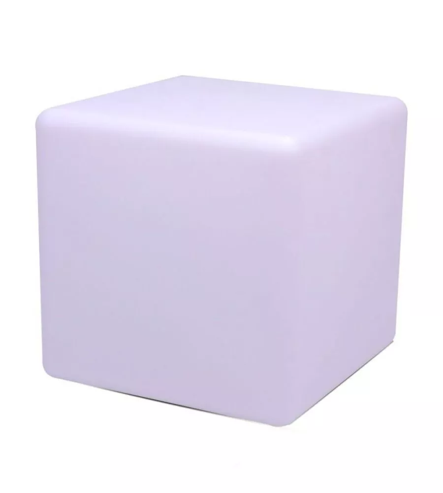 CUBO DECORATIVO PER ESTERNO CON ILLUMINAZIONE LED RGB E TELECOMANDO 40X40X40 CM
